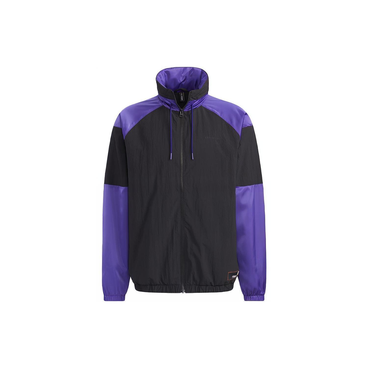 adidas neo M Ss Feb Wl Wb Contrasting Colors Sports Stand Collar Windproof Jacket Black Men s GP4809 L