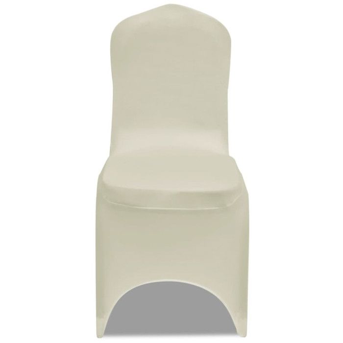 Housse de chaise - Crème - 6 pièces - Extensible - Lavable - Intérieur