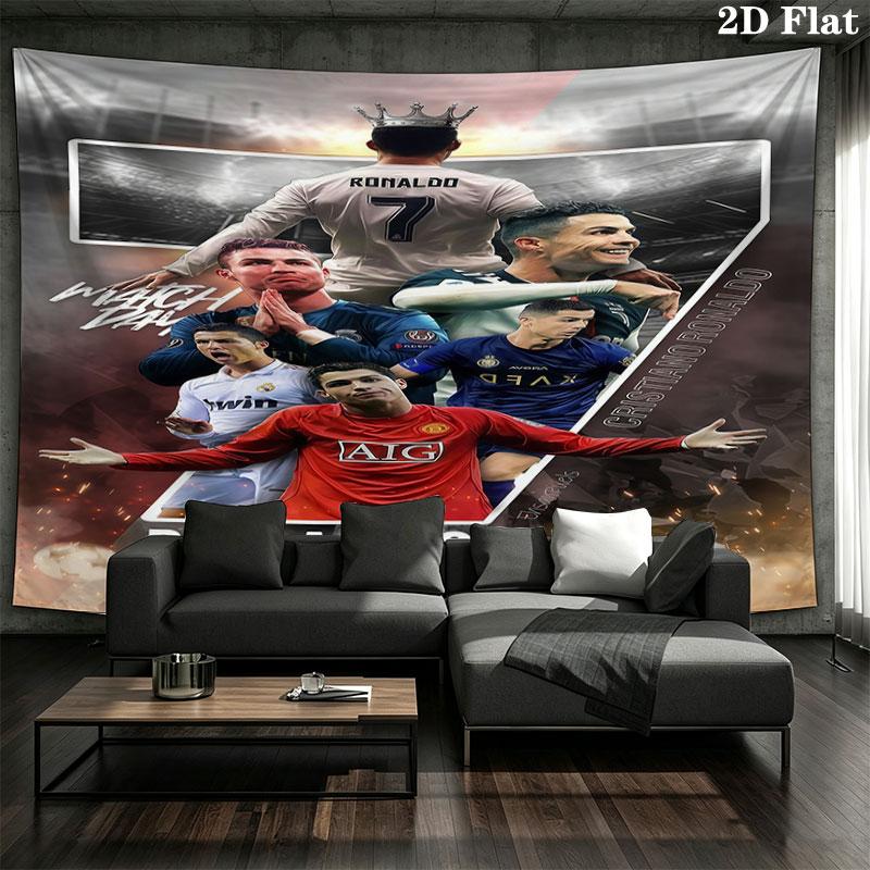 CR7 Cristiano Ronaldo Wall Tapestry Aesthetic Wall Hanging Printed Fabric Blanket Decorative Tapestries for Bedroom Living Room Home Decor