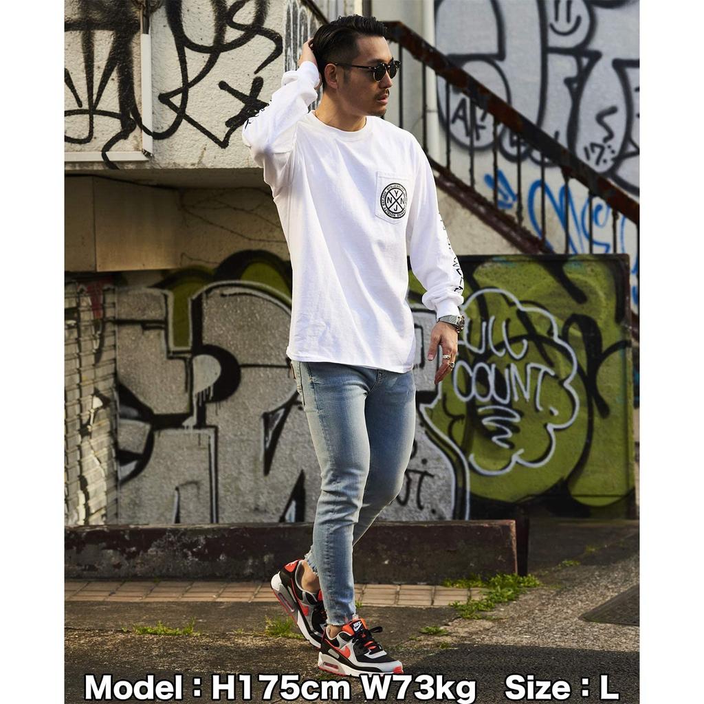 EMBLEM TEE Long Sleeve Oversized NYN-JEWELRY L/S Men's T-Shirt, (L, WHT)