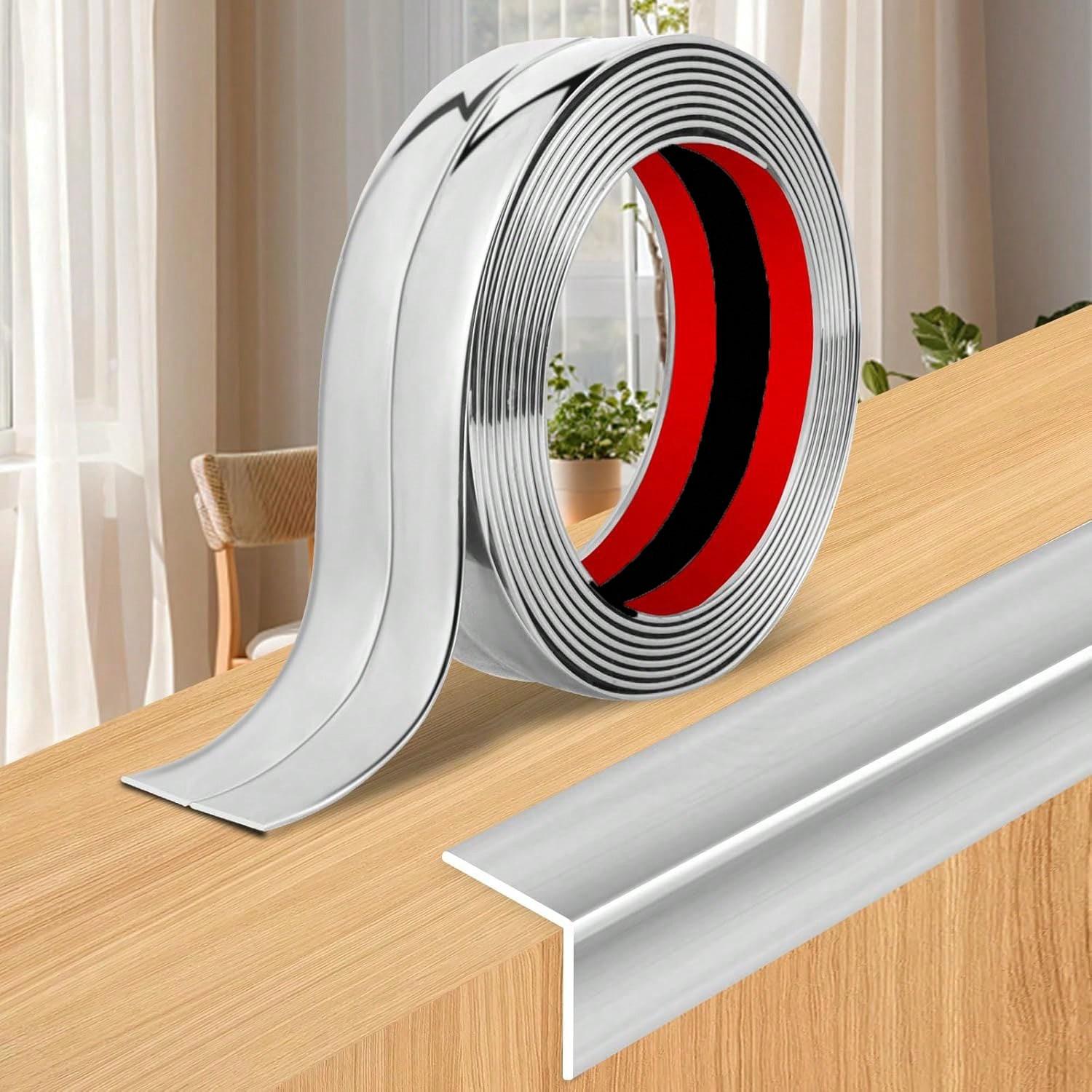 

1PC 3metersx4cm Peel and Stick Molding Trim L-Shaped Self Adhesive Floor Transition Strip Flexible 300cm Furniture Edge Bumper I 3metersx4cm серебряный
