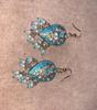 Blue Kundan Drop Earrings with White Beads | Traditional Indian Lacquer Jewelry