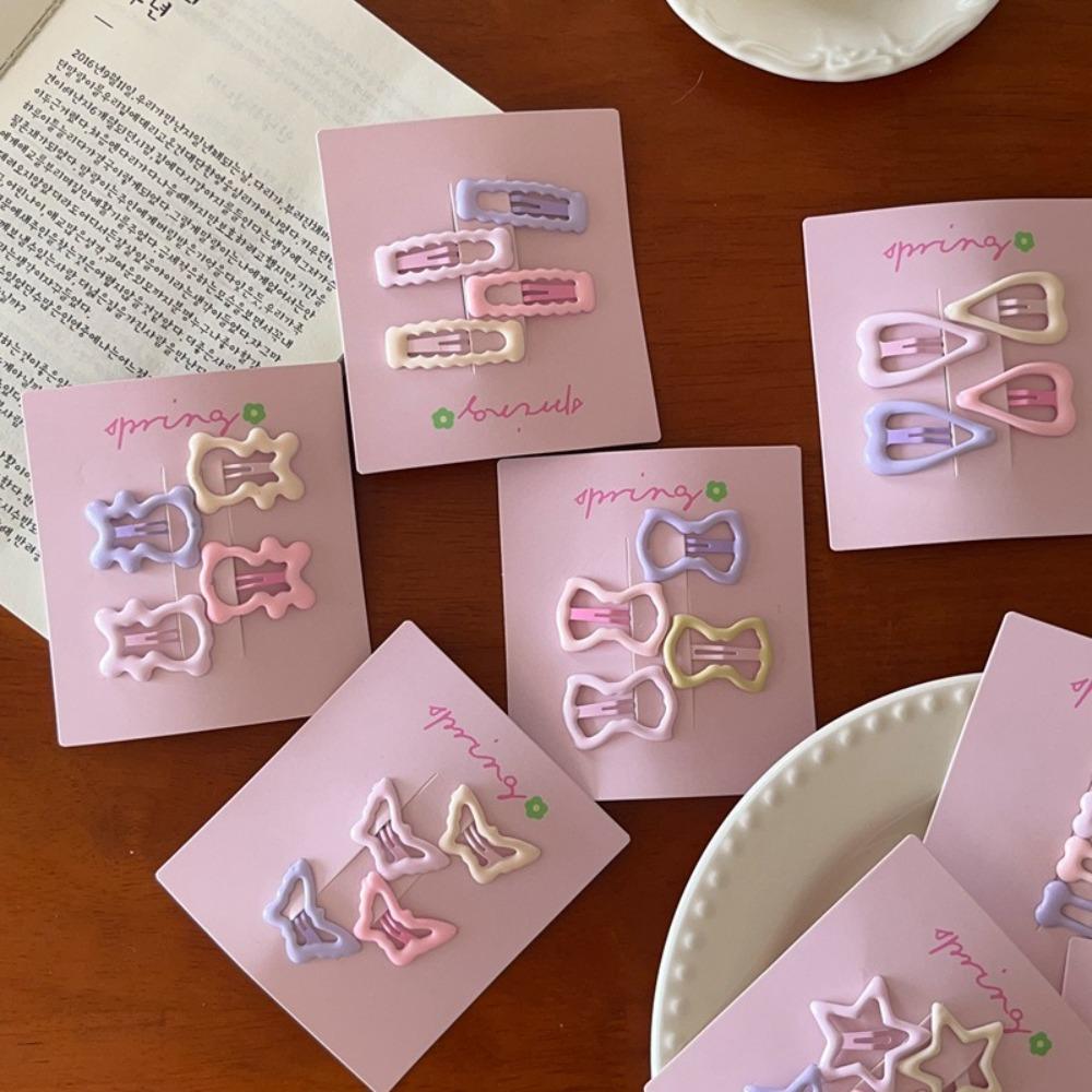 4ks/sada Barevné sponky do vlasů Geometrické sponky Ozdoby do vlasů Vlasové doplňky