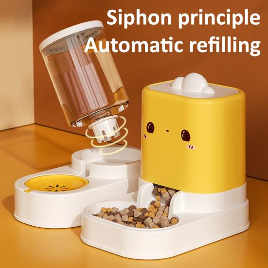 jijijing 2Pcs/Set Automatic Pet Feeders, Cat Food Feeder And Water Dispenser, Large Capacity Dispenser for Indoor Cats