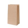 Striped Polka Dot Kraft Paper Bag with Square Bottom for Hamburger, Pastry, Takeout, and Gift Packaging.