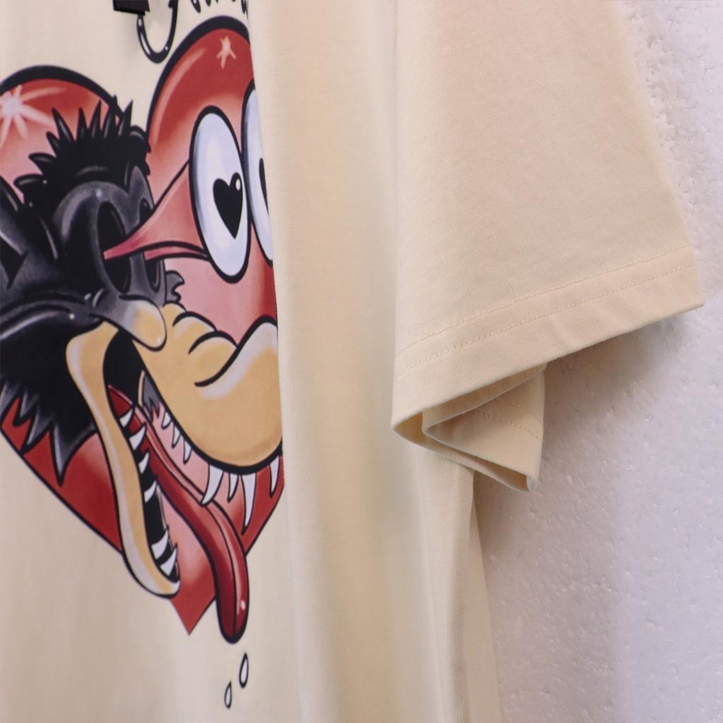 2025 Léto Nové AMIRI Beznadějný Romantik Prané Vodou Sprej Barva Pánské a Dámské Volné Vysoce Kvalitní Bavlna Nadměrná Velikost Tričko