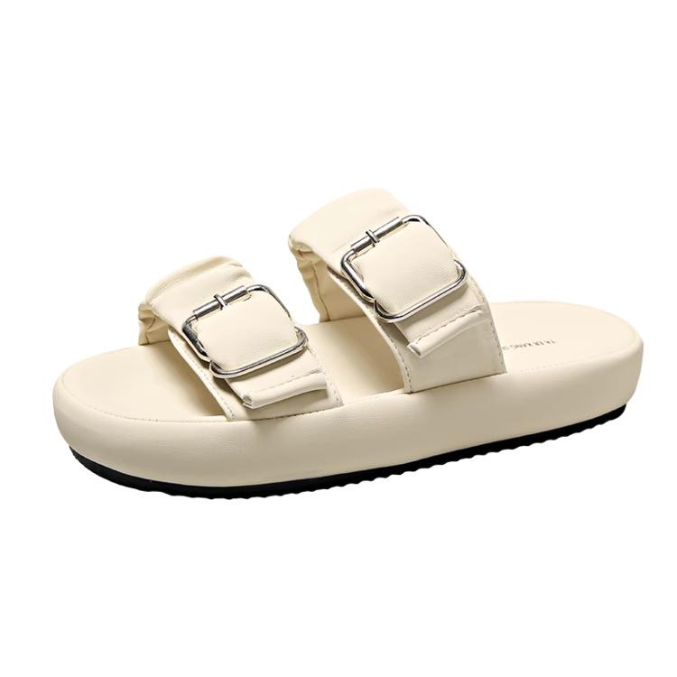 Cool slippers women's fashion outer wear summer 2025 new platform sandals soft sole non-slip bath stepping shit slippers