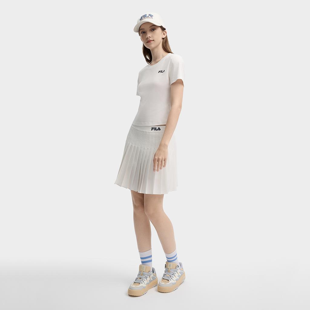 FILA Original Casual Comfortable Striped Simple Versatile T-Shirt Women tops Sky-Blue F11W439109FBU
