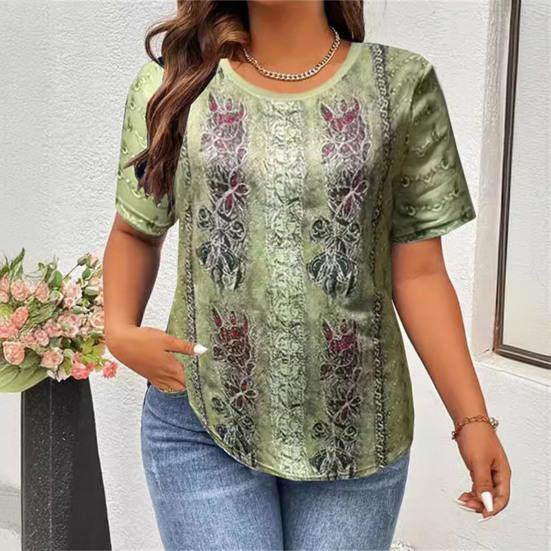 

Летняя футболка с круглым вырезом и коротким рукавом с блестящим принтом, свободный крой, пуловер для работы, вечеринки, отпуска, топы, повседневная одежда 3XL серый