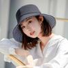 Double Side Wear Fisherman Hat For Women Solid Striped Bucket Hats Summer Female Anti-UV Wide Brim Sunscreen Cap