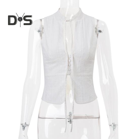 Kadın Yelek Üstler Düz Renk Retro Tasarım Dik Yaka Kolsuz Atletler Yaz Tatili Parti Kulübü Günlük Giyim