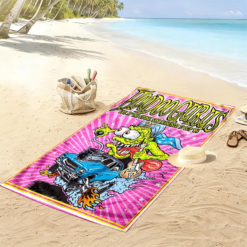 Hoodoo Gurus: Stage Beach Towel Outdoor Camping Beach Swim Absorbent Bath Towel Seaside Travel and Vacation Towels Beach Comfort Printing