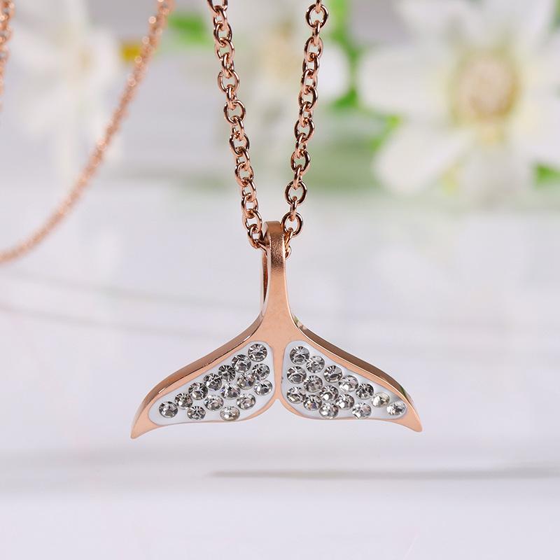 

Колье на ключицу из титановой стали и розового золота