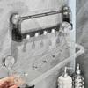 Punch Free Suction Cup Storage Rack Plastic Towel Bar Multifunctional Faucet Shelf  Bathroom