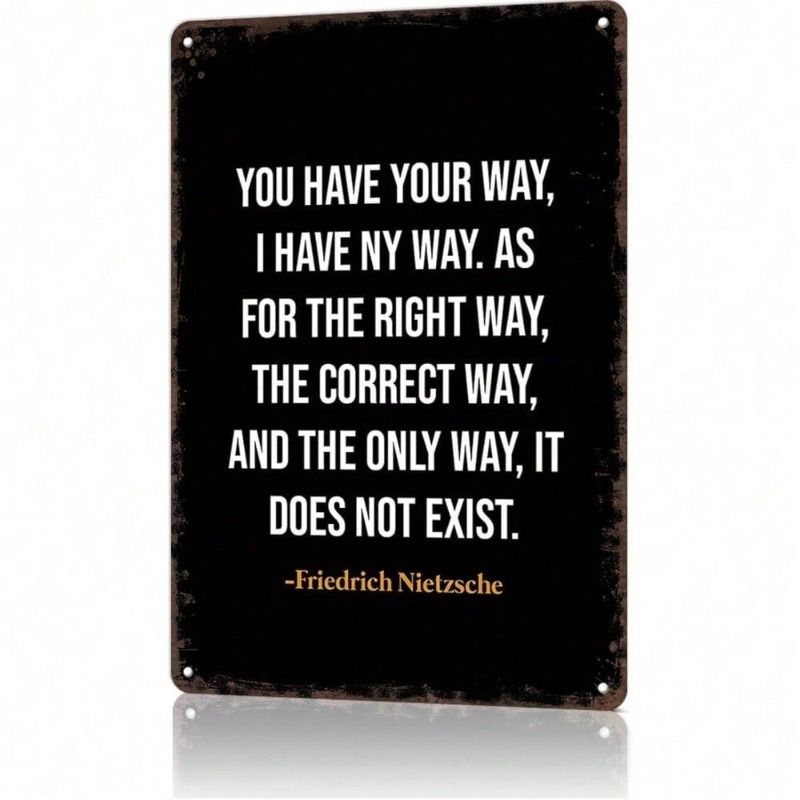 Metal Wall Art Nietzsche Quote Retro Poster for Bar