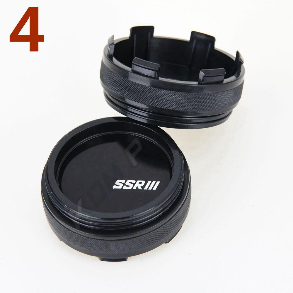 AAYP1 4PCS 61MM OD / 57.5MM ID Sport Rim Cap SSR Racing Sticker Centre Cap Rim Wheel Cover Cap Hubcaps