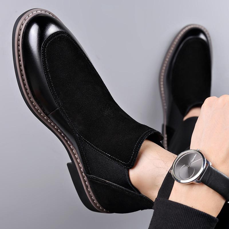Men's Trendy Velvet-Lined Martin Chelsea Boots for Autumn/Winter