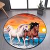Pentium's Stallion Series Round Carpet Bohemian Style Hippie Decorative Carpet Non-slip Carpet Bedroom Living Room Home Decor