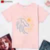 Natural Scenery Print Women T-Shirts Summer Casual Short Sleeve O-Neck Tshirt Tops 5 Colors Tee Shirt Tops Camisetas Mujer