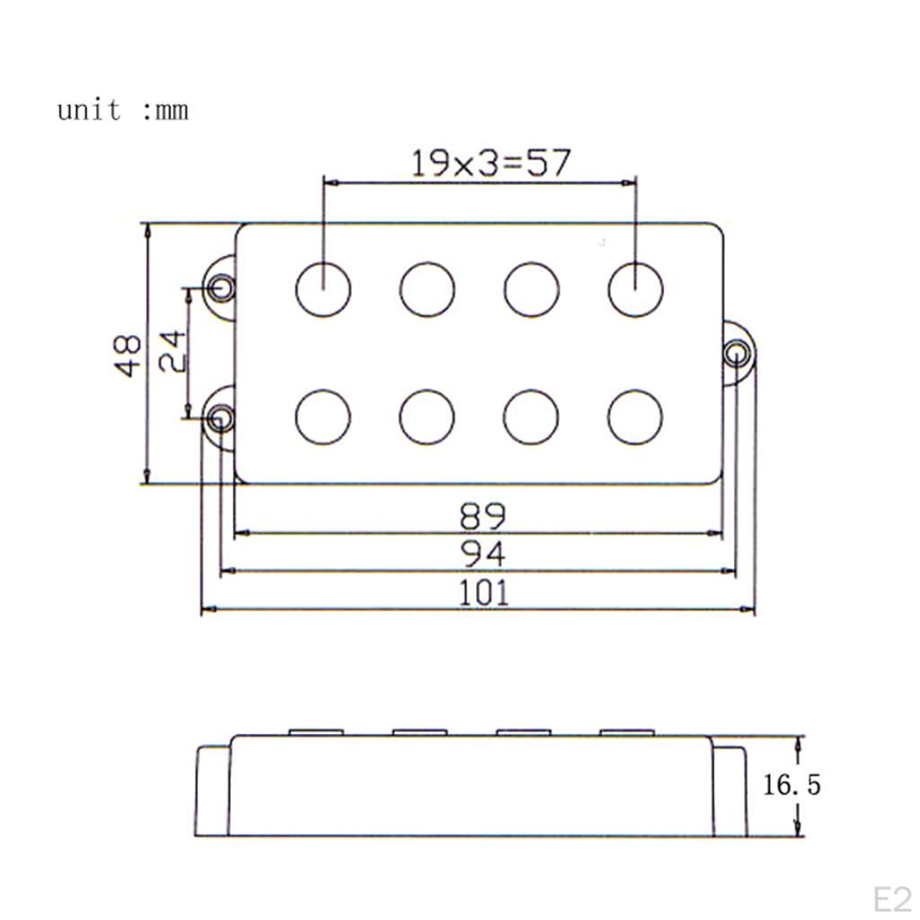 Open Style Pickup Dual for 4-String Electric Bass Repacement