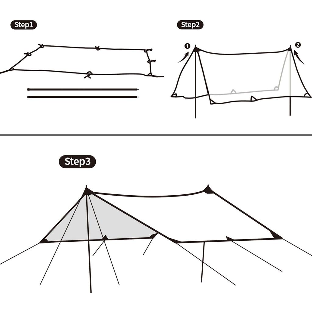 Naturehike Auvent Bâche Imperméable UV Multifonctionnel Ultra Imperméable Camping Extérieur Sac de Rangement de Chaleur Inclus x Ombre, Bâche, UV, Coup de Soleil,