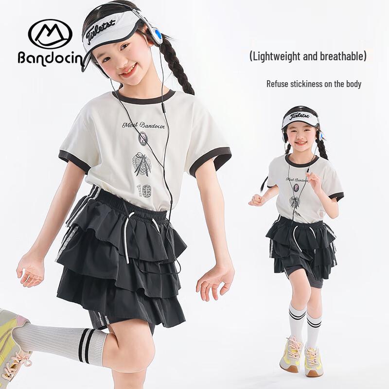 Девочковая хлопковая футболка с коротким рукавом  Облачное ощущение  2025 120