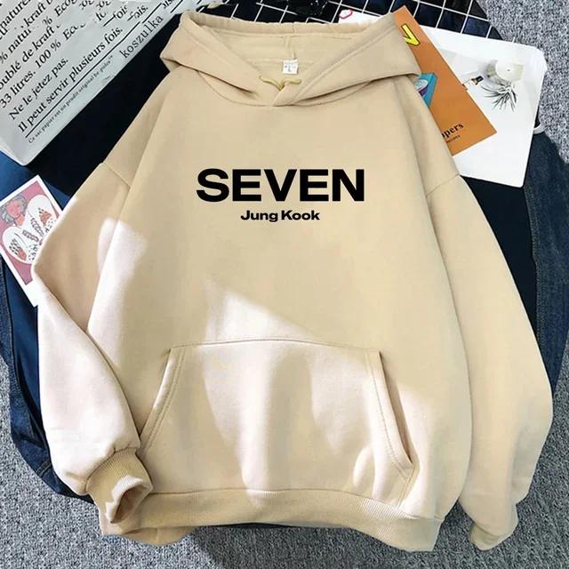 Letter Print JungKook Seven Hoodie Unisex/Unisex Harajuku Aesthetic Hoodies Unisex Autumn Winter Pullovers Sweatshirts Dropshipping