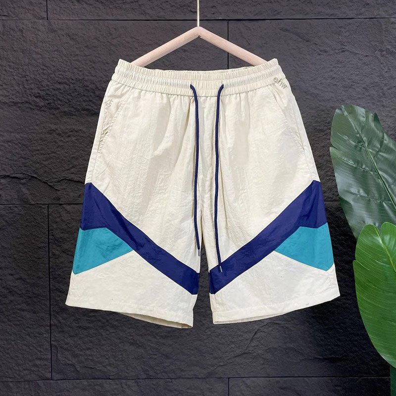 

Мужские летние лоскутные уличные свободные шорты тонкие быстросохнущие спортивные дышащие пятиточечные пляжные штаны xs белый