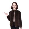 Goldner Nerzjacke Damen Kurz Kunstpelz Winterpelz Integriert Stehkragen Taille Mode Warm Verdickt Mantel