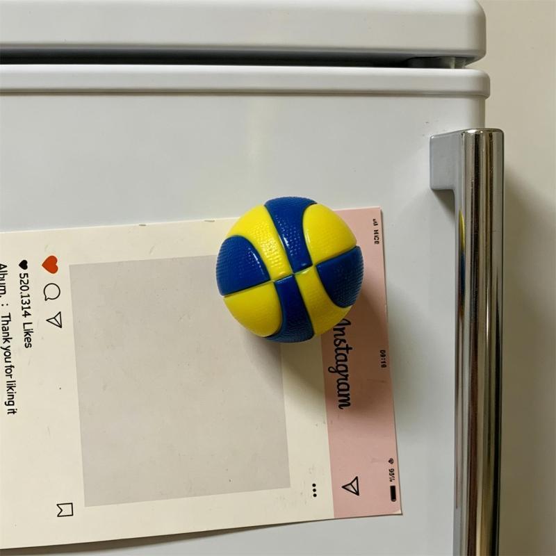 Creative Soccer 3D Fridge Magnet Realistic Football Pattern Souvenir Home Refrigerator Decor for Party Favor