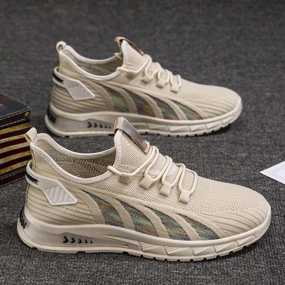 Men's shoes spring and autumn sports shoes fly-woven breathable casual shoes men's travel shoes men's running cross-border