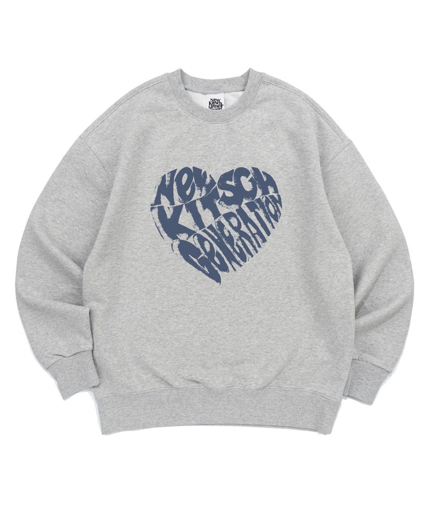 NEWKITSCH Vint Heart Logo Sweatshirts (Melange)
