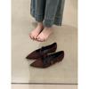 French thick heel pointed Mary Jane shoes 2025 new suede shallow mouth word with suede versatile single shoes
