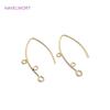 14K Gold Plated French V-shaped Earring Hooks Findings Brass Metal Ear Wire Hooks Settings DIY Jewelry Making Accessories