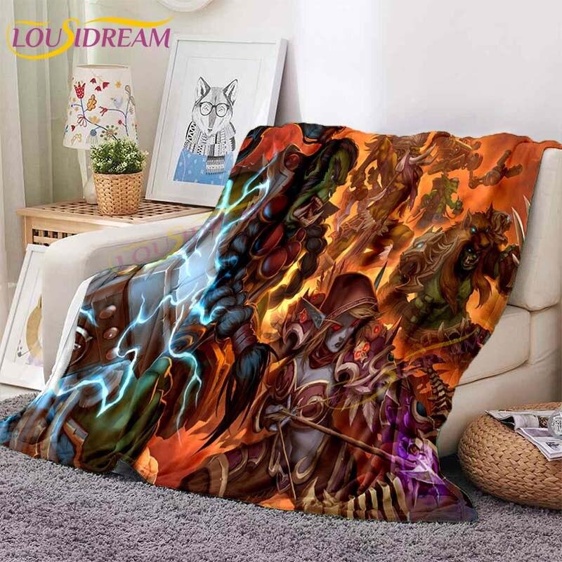 

Ковдри World of Warcraft Класичні ігрові ковдри Ковдри з художнім принтом Фланелеві ковдри для ліжка Диван Вечірка Діти Дорослий Подарунок 150x180cm