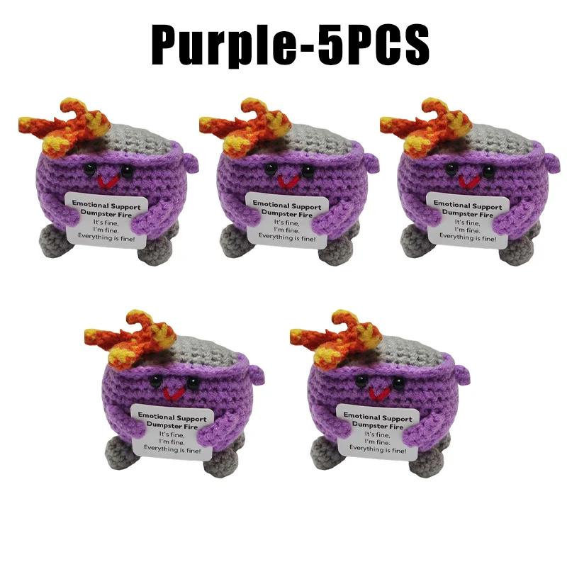Crochet Dumpster Fire Emotional Support Dumpster Fire Support Coworker Positive Crochet Dumpster Fire Knitting Doll Toy Gifts