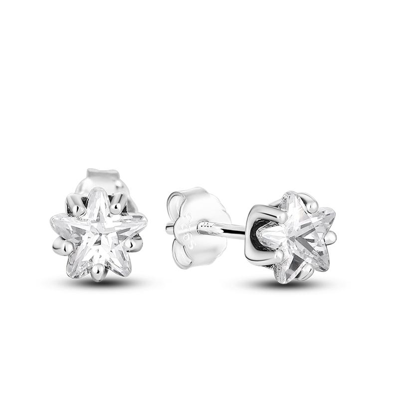 925 Silver Fashion Starry Moon Sun Series Stud Earring Zircon For Women Exquisite Daily Wear Jewelry Accessories Gifts