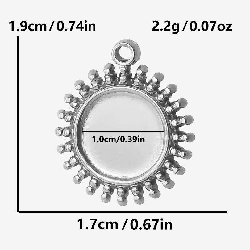 5pcs/Lot Silver Color Le Soleil Pendentif Stainless Steel Charm Pendants For Jewelry Making Supplies Metal Sun Charms Decoration