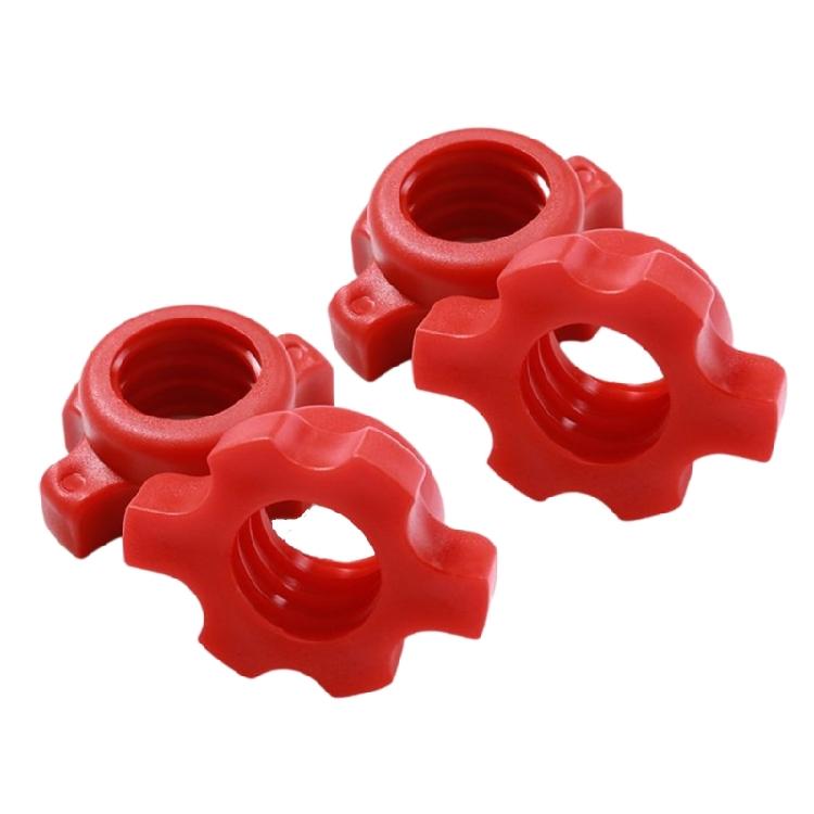 4Pcs Dumbbell Rod Nut Spinlock Collars Nonslip Plastic Hexagonal Nut Replacement Standard Barbell Screw Collar 1