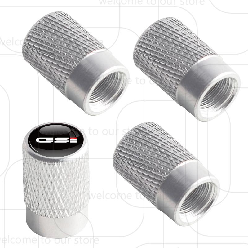 4Pcs Car Tire Valve GSI Emblem For Opel Mokka Insignia Corsa Antara OPC VXR8 Astra Aluminum Air Port Stem Cover Caps Dust Covers