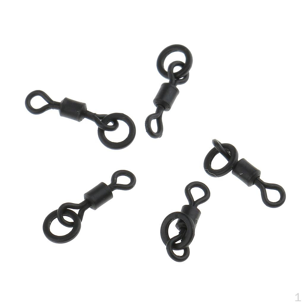 50 Pcs Fishing Reel Swivel with Carp Rigs Line Hook 18mm