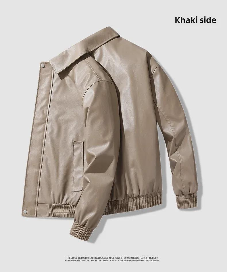 Chaqueta de Cuero Casual para Hombre Primavera/Otoño 2024