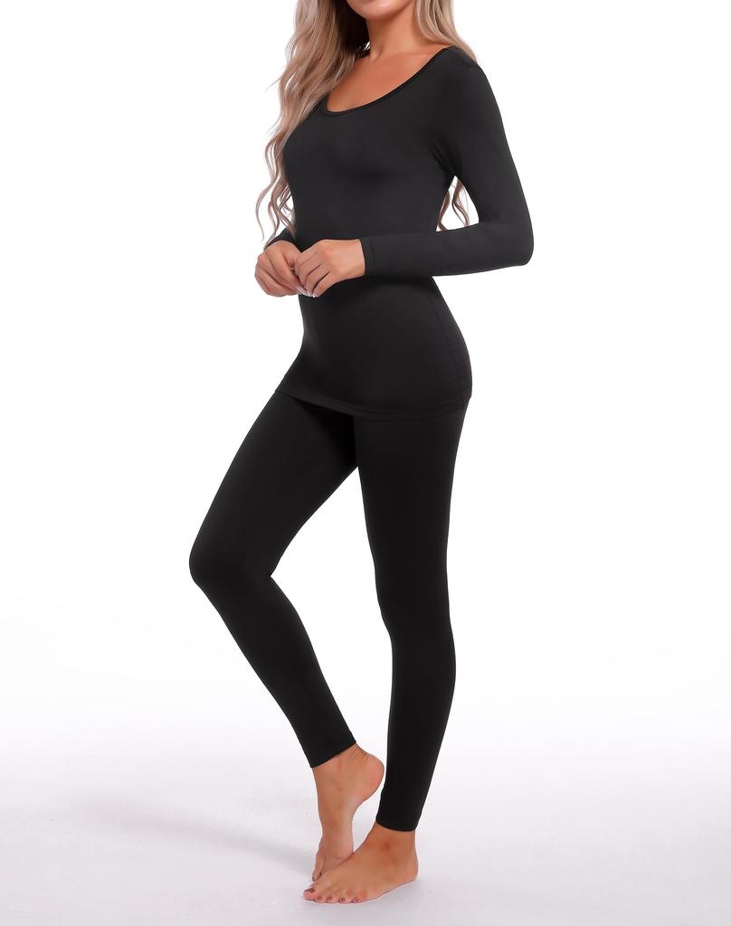 INNERSY Heattech Warm Innerwear Long Sleeve Shirt and and Perfect for Fall and Sizes Women's Set, Fleece-Lined, Leggings, Moisture-Wicking