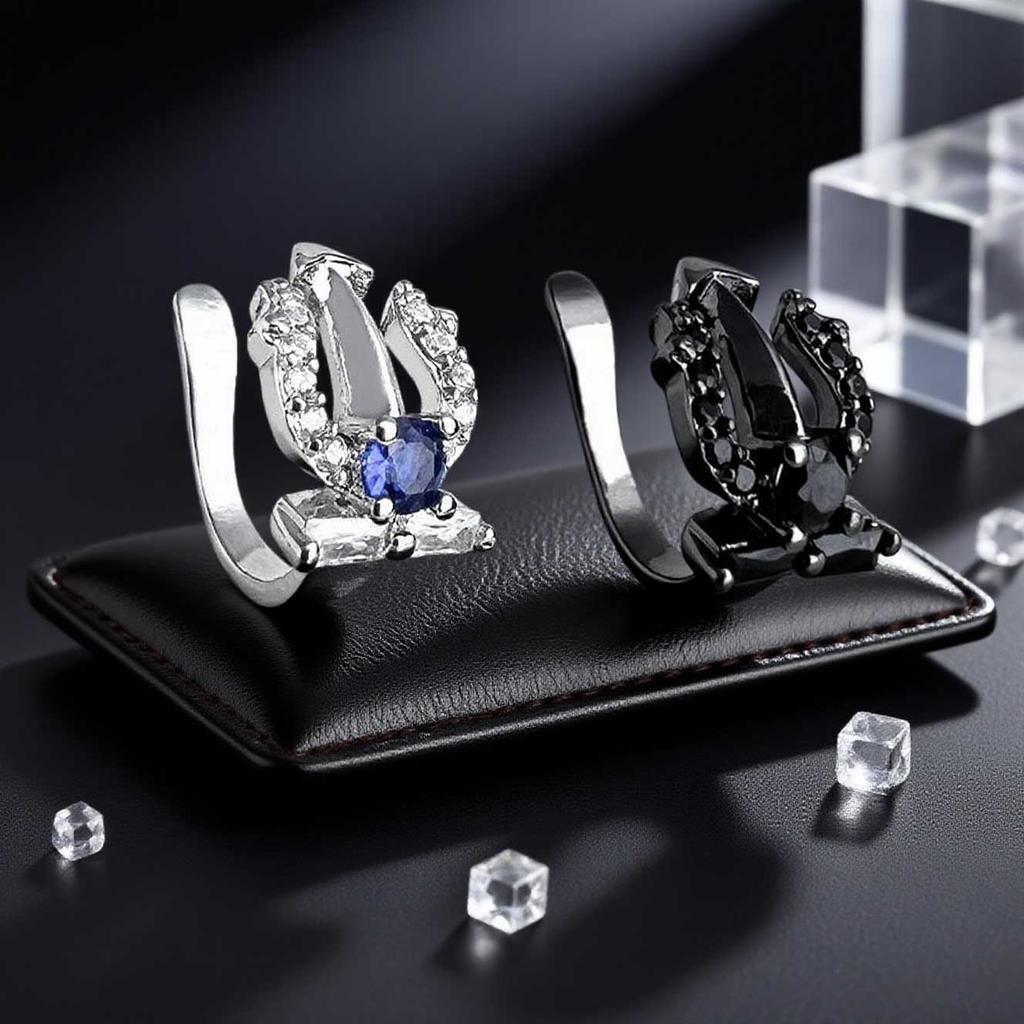 1PCS Fashionable And Exquisite Zircon Trident Earring Clip Neutral And Cool Without Ear Holes Daily Party Jewelry Gift