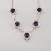 Amethyst Gemstone Silver Necklace, 925 Sterling Silver Amethyst Necklace, Partywear Women Necklace, February Birthstone Gift RN-2-9