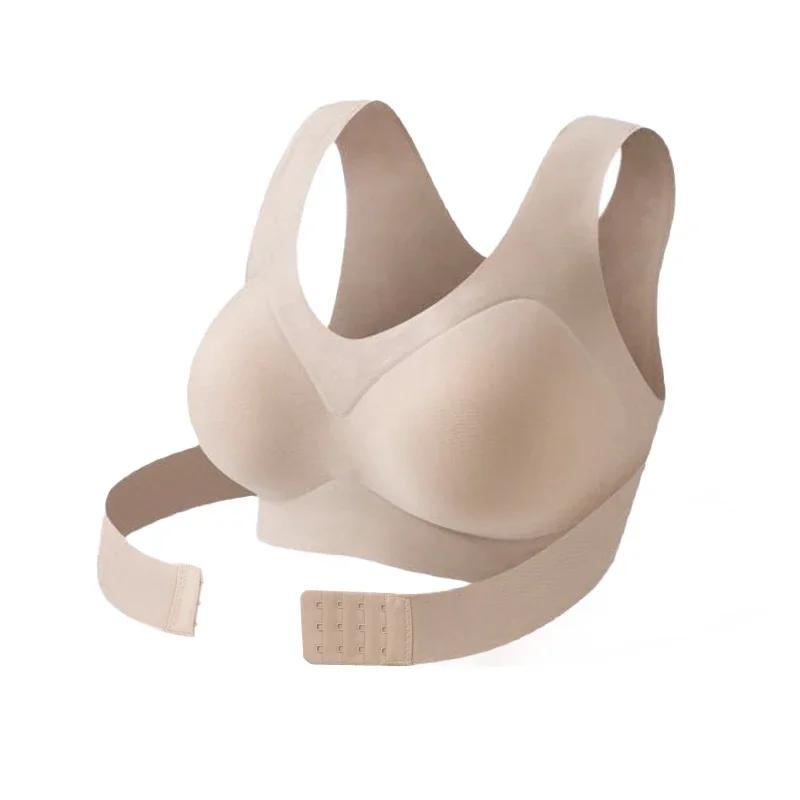 Wireless Posture Correction Bra for Women Seamless Push Up Bralette with Cross Back Support for Daily Shaping Lingerie