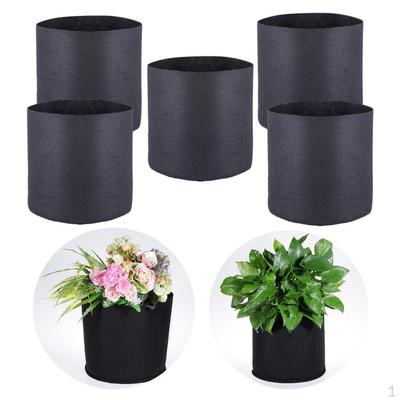 5 Pots en Tissu Respirant avec Poignées Sac Contenant pour Plantes
