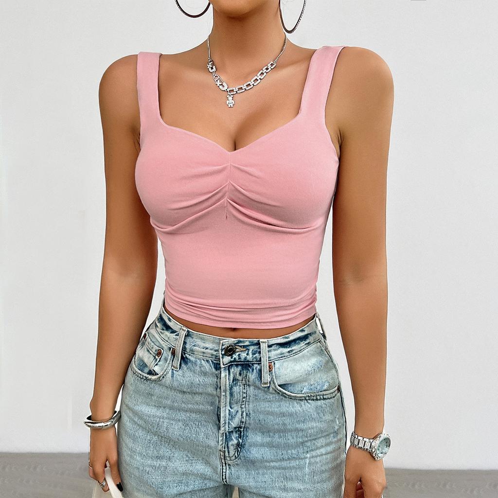 Square Neck Sleeveless Summer Crop Top White Women Black Casual Basic T Shirt Off Shoulder Cami Sexy Backless Tank Top