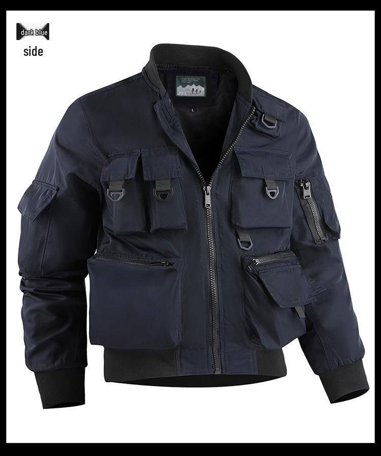 Men's Multi-pocket Water-resistant Bomber Jacket - European & American Style 8809