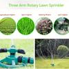 1pc, 360° 3-Arm Rotating Garden Sprinkler System for Efficient Lawnand Garden Watering (Green)